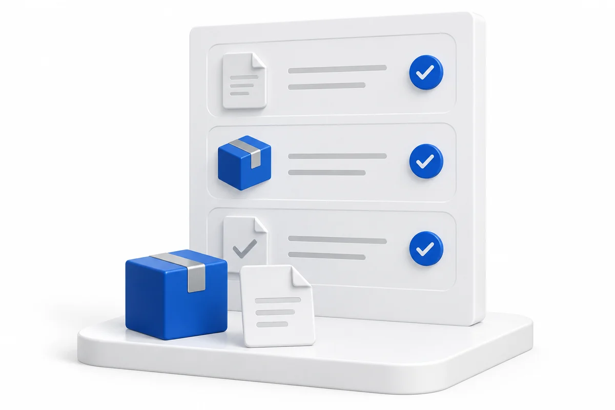 A shared ledger links a task, a package and a checked report in one retained record.